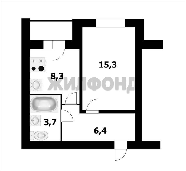 
   Продам 1-комнатную, 33.7 м², Кристальная ул, 5/2

. Фото 20.