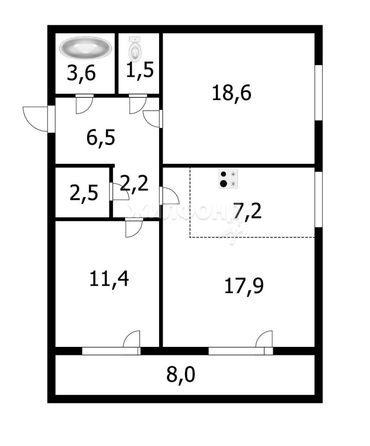 
   Продам 3-комнатную, 71.4 м², Татьяны Снежиной ул, 35

. Фото 9.