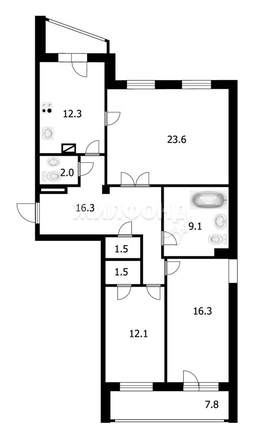 
   Продам 3-комнатную, 92.8 м², Блюхера ул, 71б

. Фото 31.