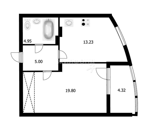 
   Продам 1-комнатную, 42.98 м², Закаменский мкр, 13

. Фото 1.