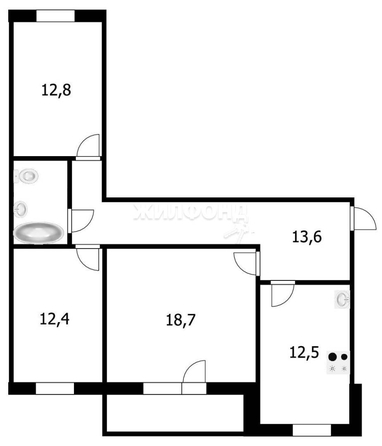 
   Продам 3-комнатную, 76.9 м², 2-й (4 мкр.) кв-л, 204/2

. Фото 14.