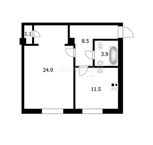 
   Продам 1-комнатную, 49.9 м², Героев Революции ул, 100

. Фото 1.