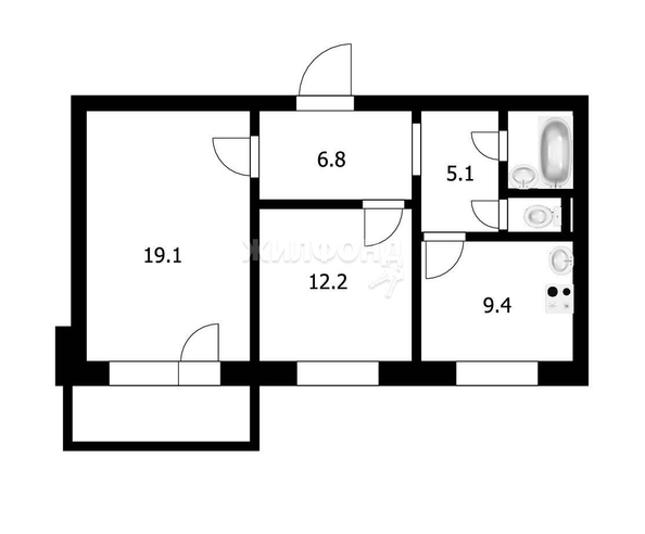 
   Продам 2-комнатную, 56.5 м², Петухова ул, 97

. Фото 3.