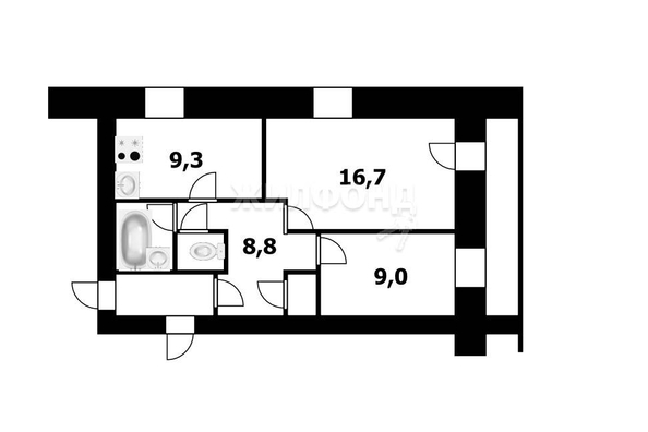 
   Продам 2-комнатную, 48.4 м², Мира ул, 20

. Фото 17.