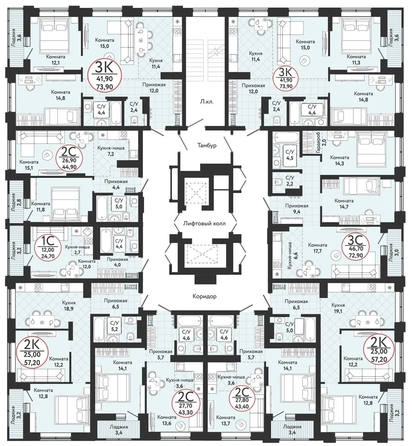 
   Продам 2-комнатную, 57.2 м², Одоевский, дом 3

. Фото 1.