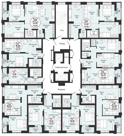 
   Продам 2-комнатную, 57.2 м², Одоевский, дом 3

. Фото 1.