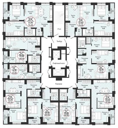 
   Продам 3-комнатную, 73 м², Одоевский, дом 3

. Фото 1.