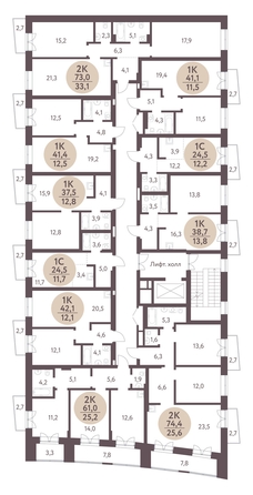 
   Продам 1-комнатную, 42.1 м², Зеленый город, дом 1

. Фото 1.