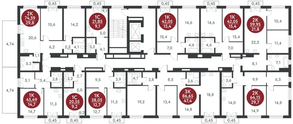 
   Продам 1-комнатную, 45.49 м², Скандинавские кварталы, дом 1

. Фото 1.