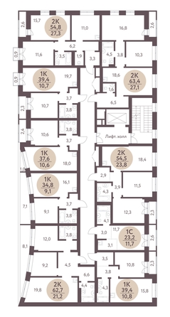 
   Продам 2-комнатную, 62.7 м², Зеленый город, дом 1

. Фото 1.