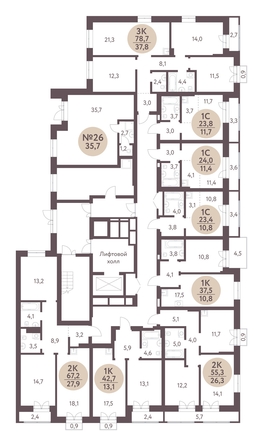 
   Продам 3-комнатную, 78.7 м², Зеленый город, дом 1

. Фото 1.