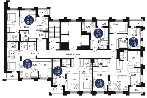 
   Продам 2-комнатную, 59.78 м², Первый на Рябиновой

. Фото 1.