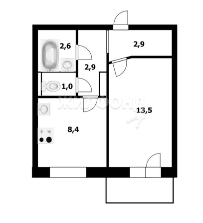 
   Продам 1-комнатную, 32.2 м², Мира ул, 59

. Фото 3.