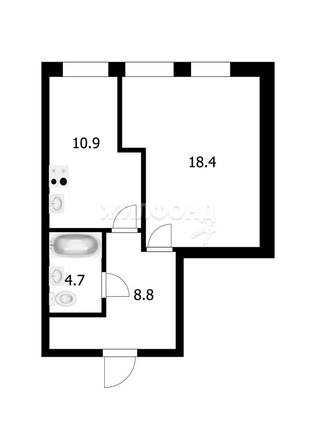 
   Продам 1-комнатную, 42.8 м², Садовая ул, 17

. Фото 2.