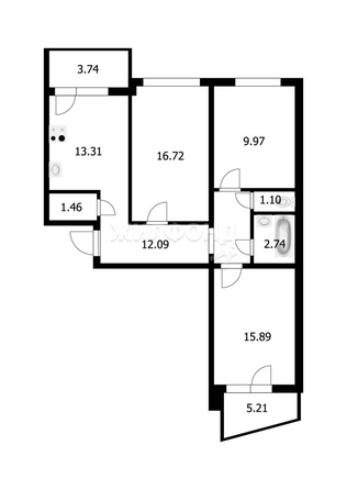 
   Продам 3-комнатную, 72.2 м², Титова ул, 274

. Фото 21.