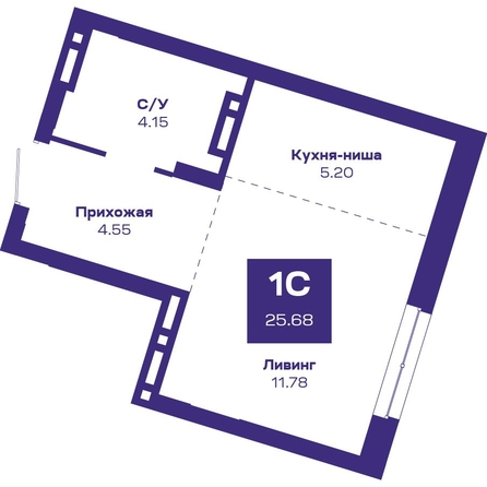 
  Продается 1-комн. квартира, 25.68 м², ЖК Базилик, дом 2
. Фото 3.