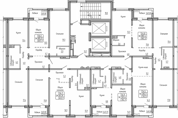 
   Продам 3-комнатную, 82.2 м², Самоцветы, Бирюза дом 2

. Фото 1.