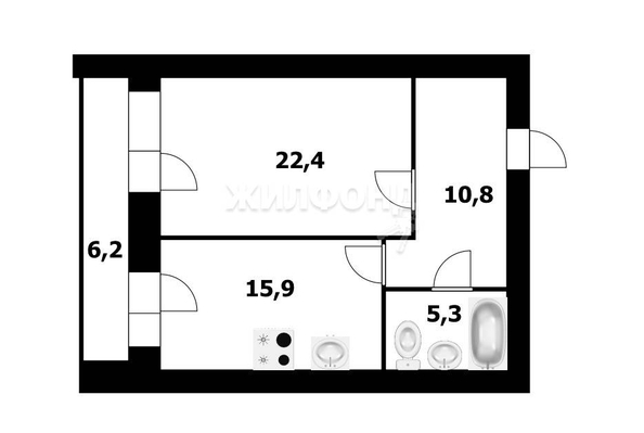 
   Продам 2-комнатную, 54.4 м², Серафимовича ул, 26/1

. Фото 10.