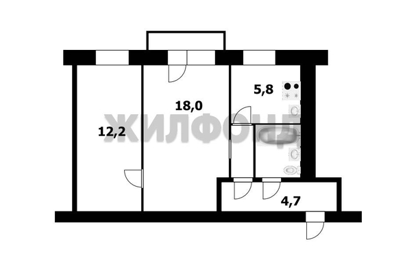 
   Продам 2-комнатную, 45.3 м², Кузьмы Минина ул, 13г

. Фото 2.