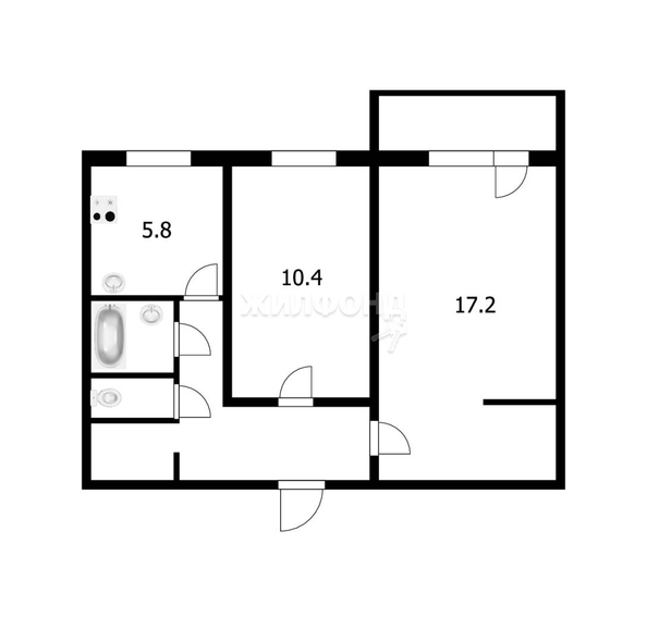 
   Продам 2-комнатную, 43.6 м², Кошурникова ул, 53

. Фото 2.