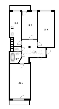 
   Продам 3-комнатную, 76.9 м², Выборная ул, 99/4

. Фото 11.