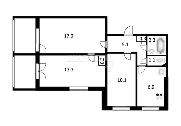 
   Продам 3-комнатную, 60.8 м², Кропоткина ул, 136

. Фото 36.