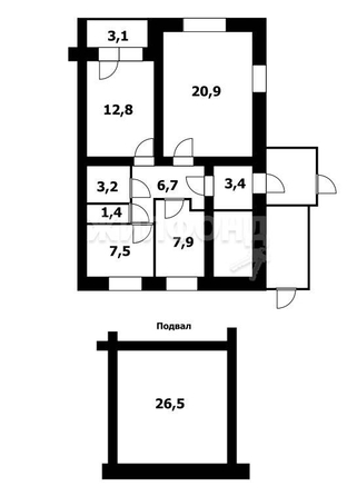 
   Продам 4-комнатную, 92.5 м², Водостроевская ул, 14/1

. Фото 12.