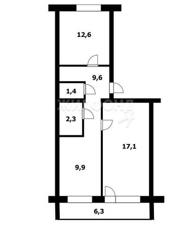 
   Продам 2-комнатную, 48.7 м², Западная ул, 11б

. Фото 7.