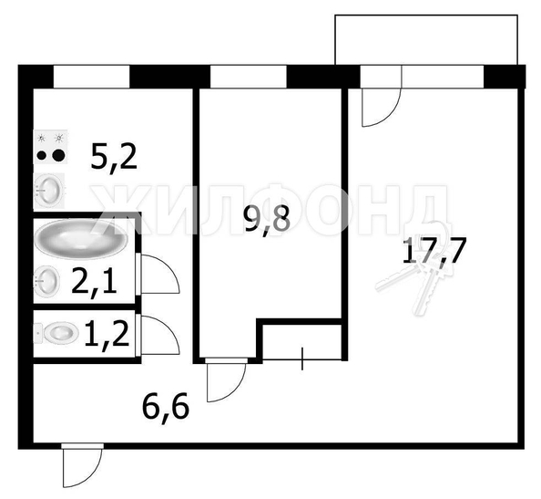 
   Продам 2-комнатную, 43.3 м², Красный пр-кт, 70

. Фото 9.