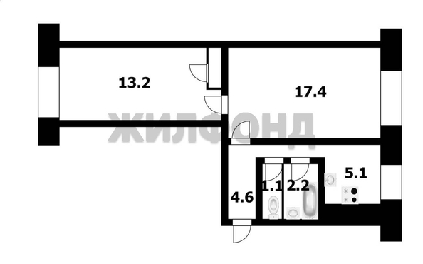 
   Продам 2-комнатную, 44.4 м², Есенина ул, 19

. Фото 17.