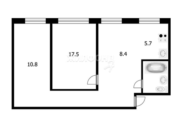 
   Продам 3-комнатную, 54.5 м², Владимировская ул, 14

. Фото 2.