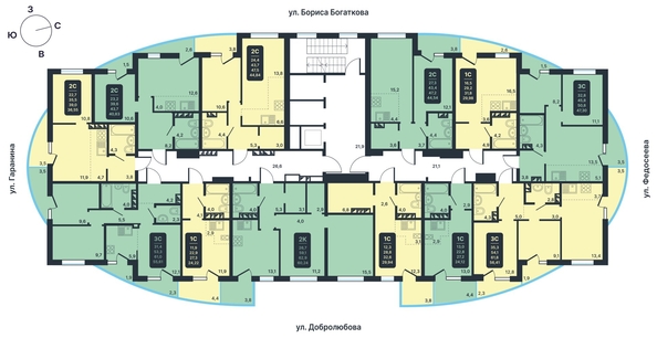 
   Продам 2-комнатную, 44.84 м², Никольский парк, дом 5

. Фото 1.