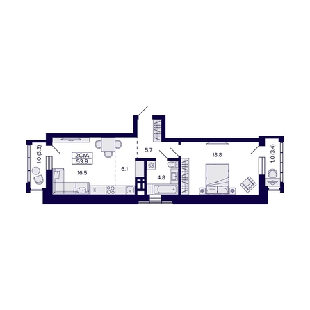 
   Продам 2-комнатную, 53.9 м², Grando (Грандо)

. Фото 1.