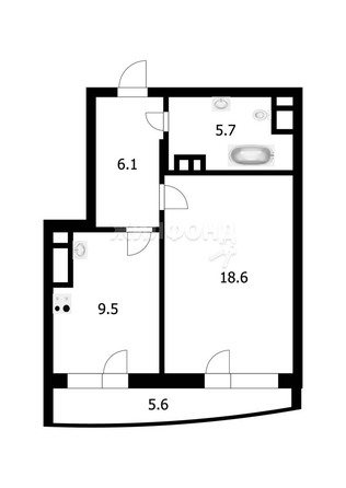 
   Продам 1-комнатную, 39.9 м², Кирова ул, 25

. Фото 2.