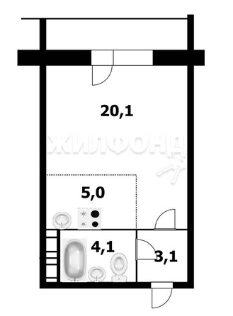 
   Продам студию, 32.3 м², Виталия Потылицына ул, 11

. Фото 7.