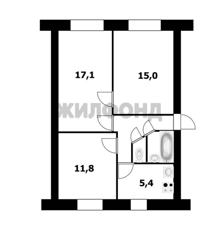 
   Продам 3-комнатную, 57.7 м², Центральная ул, 2

. Фото 14.