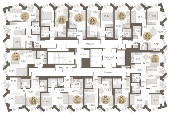 
   Продам 3-комнатную, 62.69 м², Urban-peaks (Городские вершины)

. Фото 1.