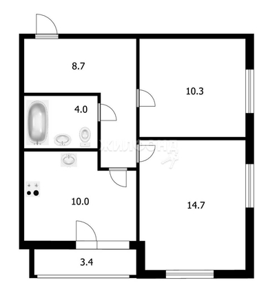 
   Продам 2-комнатную, 51.1 м², Воинская ул, 69

. Фото 1.