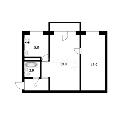 
   Продам 2-комнатную, 44.6 м², Новогодняя ул, 34/1

. Фото 11.