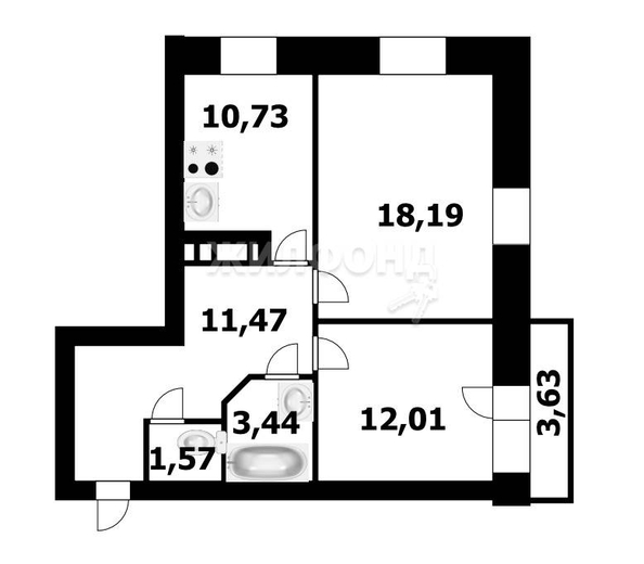 
   Продам 2-комнатную, 57.8 м², Серебряные ключи ул, 4

. Фото 20.