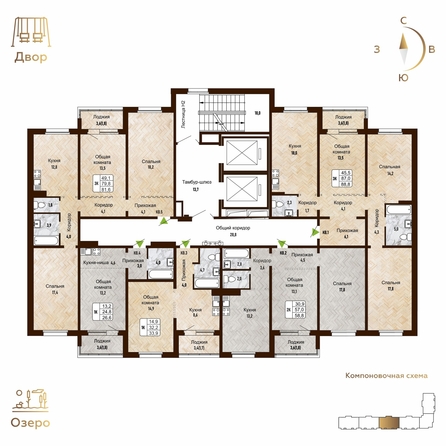 
   Продам 2-комнатную, 58.8 м², Новый горизонт, дом 4

. Фото 1.