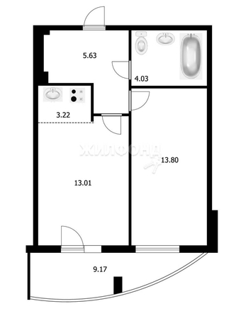 
   Продам 2-комнатную, 45 м², 2-й (4 мкр.) кв-л, 232

. Фото 14.