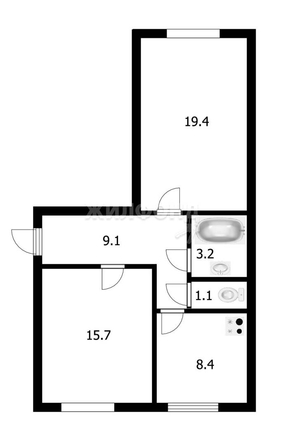 
   Продам 2-комнатную, 55.9 м², Богдана Хмельницкого ул, 29/2

. Фото 11.