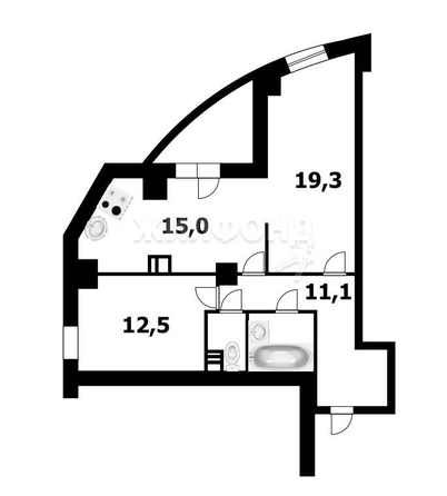 
   Продам 2-комнатную, 63.1 м², Галущака ул, 15

. Фото 1.