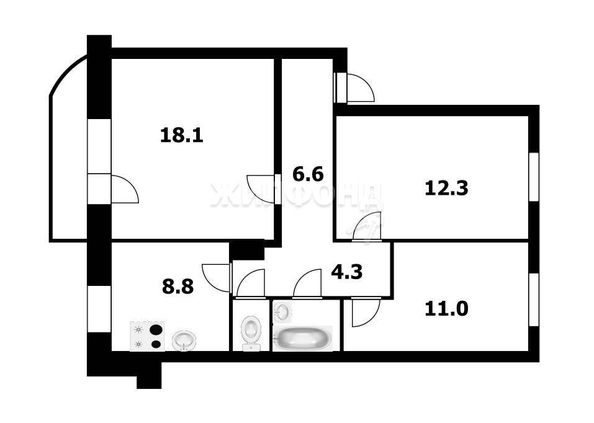 
   Продам 3-комнатную, 65.3 м², Есенина ул, 8/1

. Фото 14.