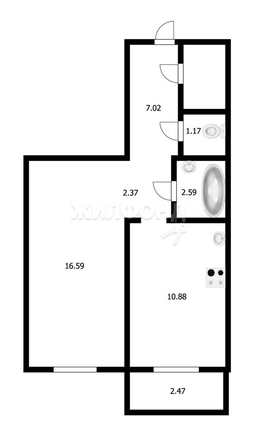 
   Продам 1-комнатную, 41 м², В. Высоцкого ул, 141/7

. Фото 1.