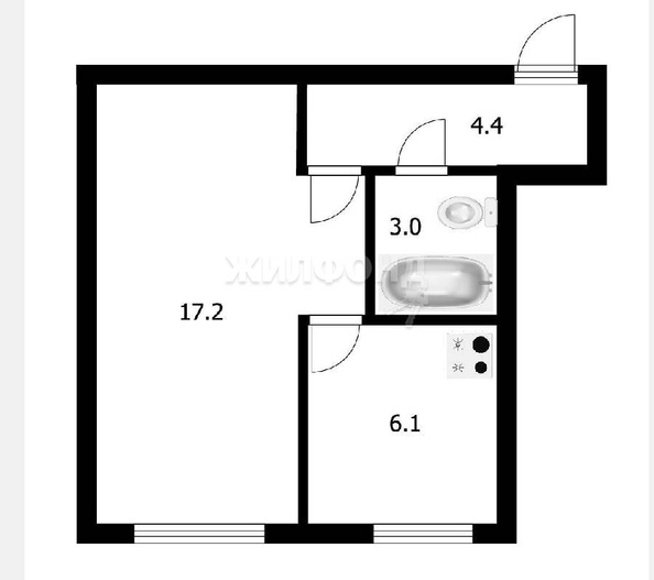 
   Продам 1-комнатную, 30.2 м², Жуковского ул, 115/1

. Фото 12.