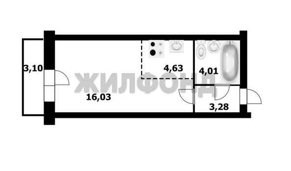 
   Продам студию, 27.95 м², Немировича-Данченко ул, 16/3

. Фото 21.