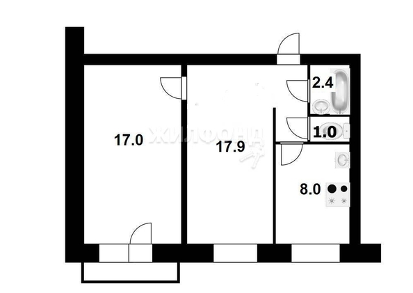 
   Продам 2-комнатную, 46.3 м², Каунасская ул, 5/2

. Фото 10.