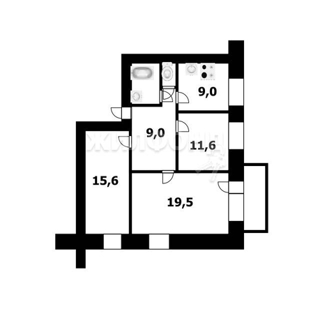 
   Продам 3-комнатную, 72.2 м², Ельцовская ул, 4

. Фото 1.